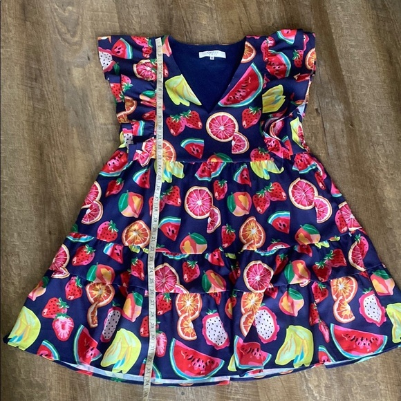 Crosby by Mollie Burch Holden Dress Fruit Print Size M - Picture 8 of 10